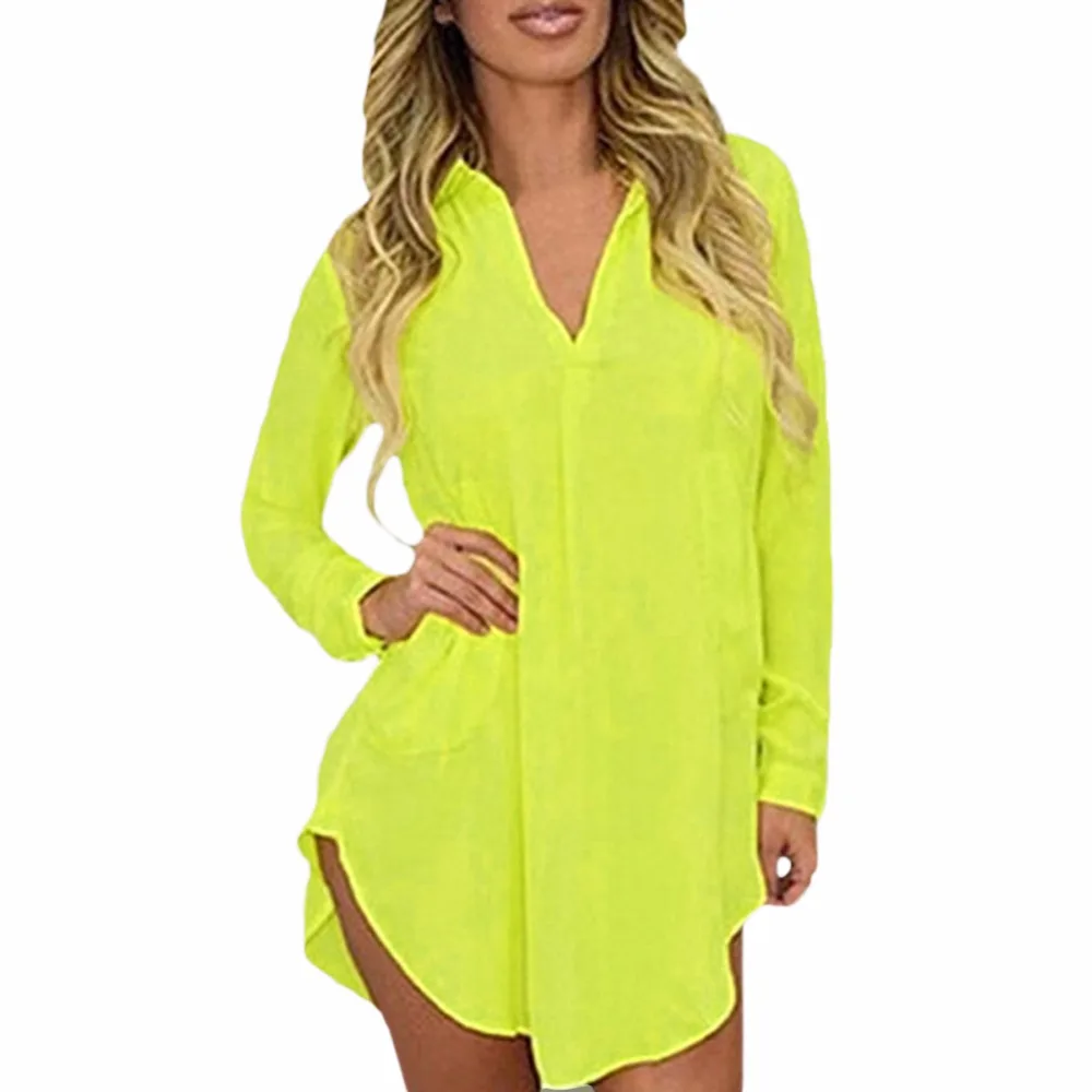 5XL Sheer Шифоновая блузка 2018 плюс Размеры Женская одежда с длинными рукавами на