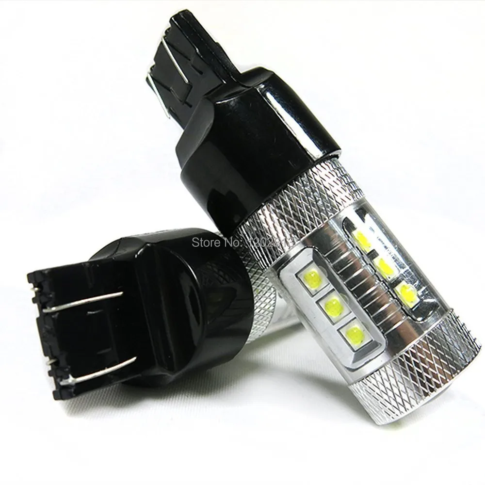 

New Brights 2x T20 7443 80W High Power Cree Chips Car LED Backup Reverse Light Bulb - 780LM - 12V/24V - White