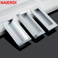 naierdi hidden door handles silver cabinet pulls handles bedroom door cabinet handle aluminum drawer knobs furniture hardware