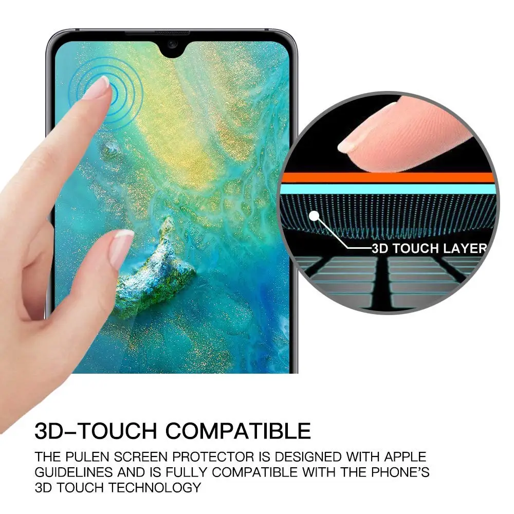 Закаленное стекло для Huawei Mate 20 Lite Pro глянцевое 5D изогнутое углеродное волокно