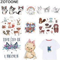 zotoone cute cat patches iron on patch animal stickers for kids for clothes t shirt heat transfer diy accessory appliques f1