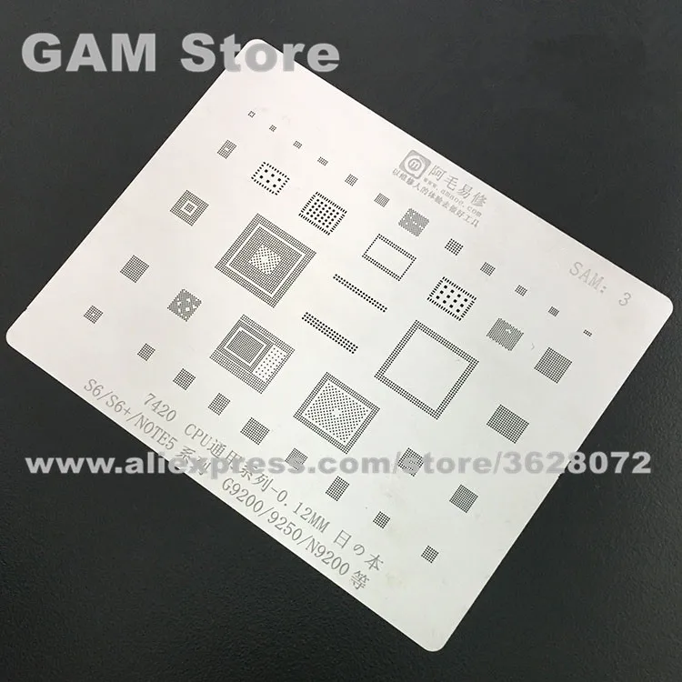 Amaoe SAM3 для Samsung S6 + Edge NOTE5 BGA трафарет 7420 CPU IC реболлинг паяльные шары Оловянная