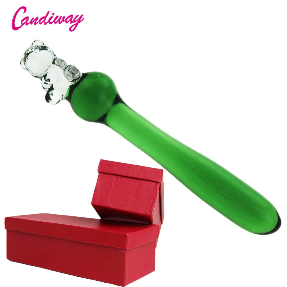 19 см стеклянный Анальная пробка с бусинами и кристаллами для точки G многоразовый