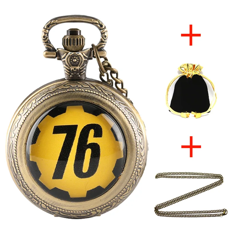 Бронзовые карманные часы FALLOUT 76 Fallout 4 хранилище 111 тема электронные игры уникальная цепочка Кулон Подарки Наборы с ожерельем коробка сумка