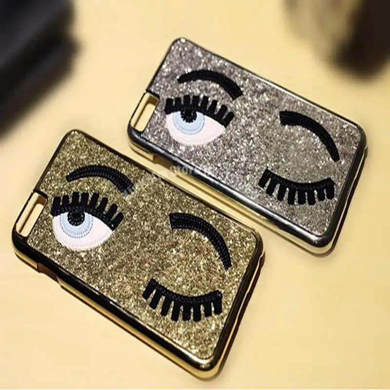 50 шт., DHL, мода, чехол с большими глазами для Iphone 5, 5s, 6, 6s plus, блестящие 3D жесткие чехлы для телефонов