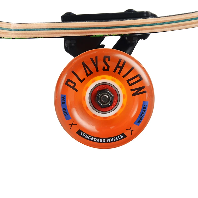 PLAYSHION Дважды Kicktail Фристайл Longboard Полное (38.5 Дюймов) | Спорт и развлечения