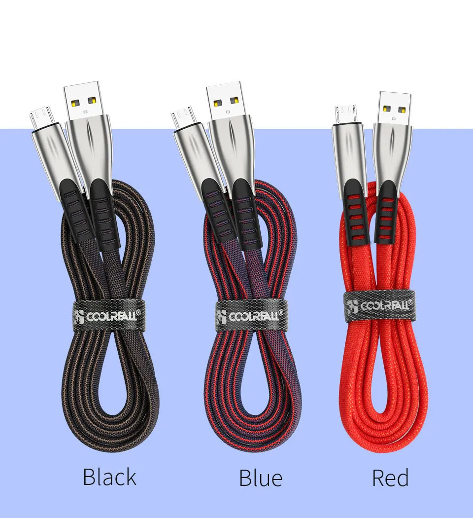 Coolreall 2.4A Micro USB кабель для быстрой зарядки USB кабель для передачи данных нейлоновый шнур синхронизации для samsung huawei Xiaomi LG Andriod Micro usb кабели