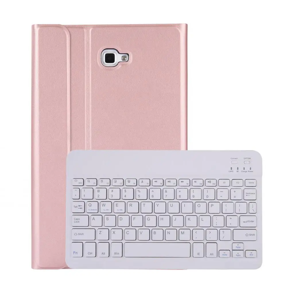 Rose Gold with White Чехол-клавиатура для samsung Galaxy Tab A A6, 10,1,, T580, T585, SM-T580, SM-T585, русский, испанский, английский - Цвет: Rose Gold with White