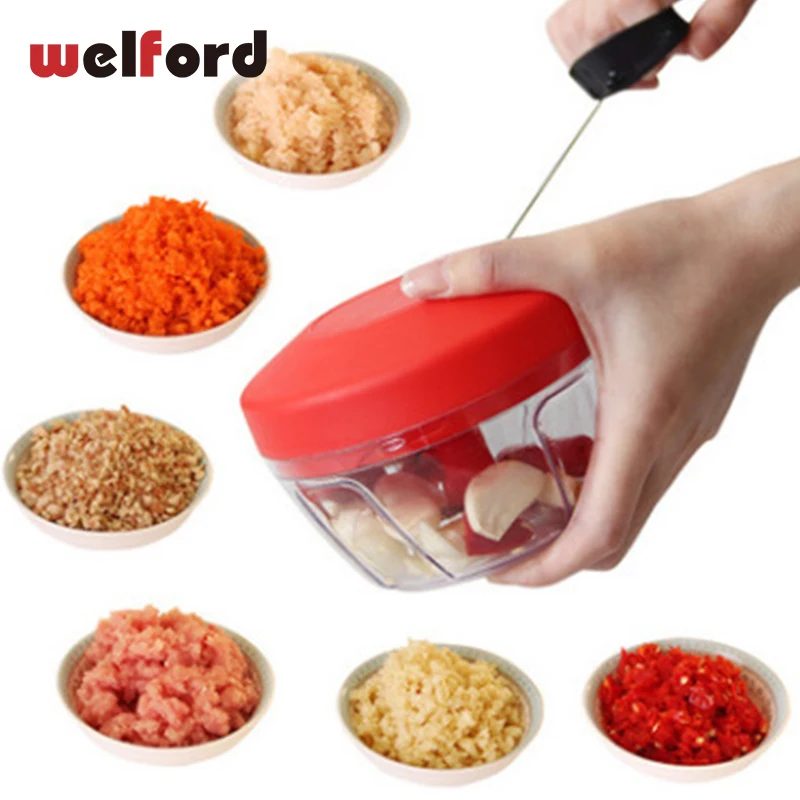 ТВ продажа многофункциональная Тяговая веревка вручную овощерезка измельчитель