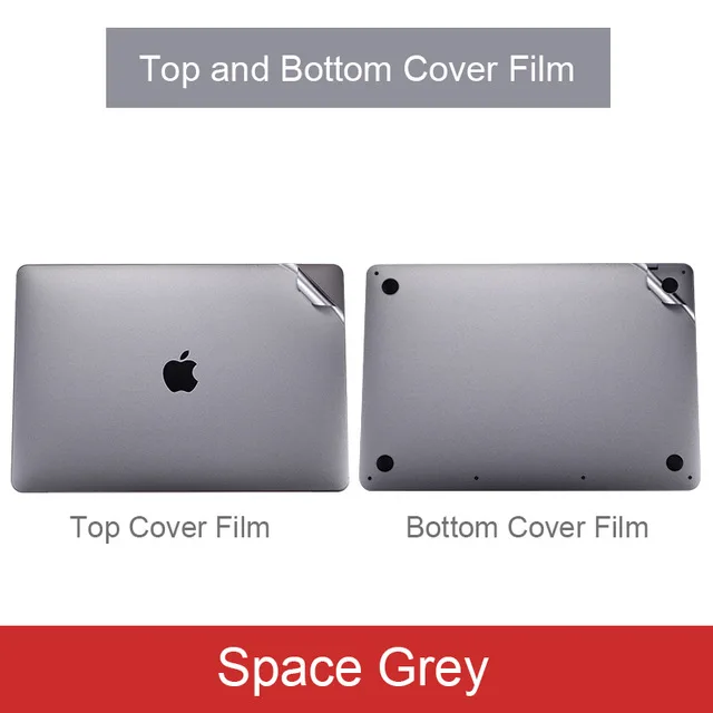 Space Grey MTT наклейка для ноутбука Apple Macbook Air 13 11 Pro 13 15 12 ''retina Touch Bar полный корпус Ноутбук кожа Виниловая Защитная Наклейка s - Цвет: Space Grey