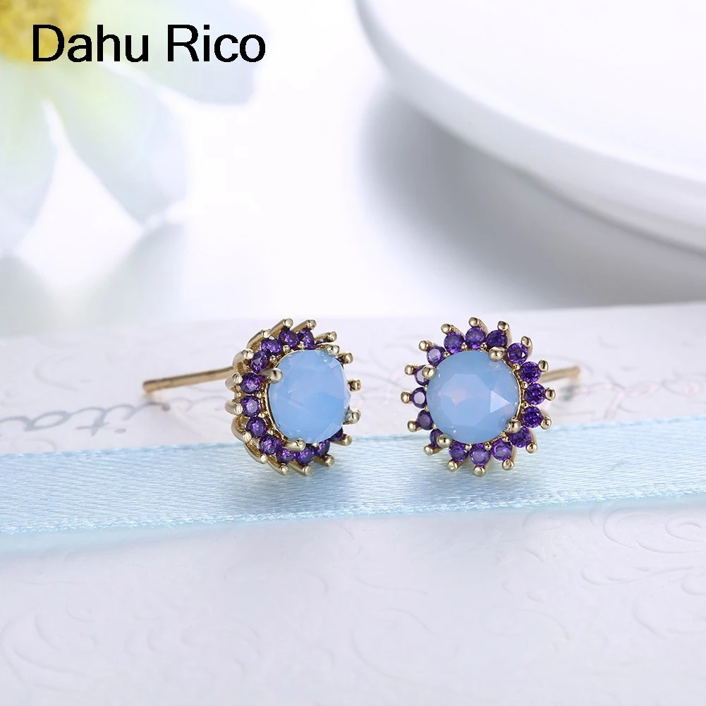 Опал серьги букле d'oreille в Корейском стиле bijou модные золотистого цвета Dahu Rico