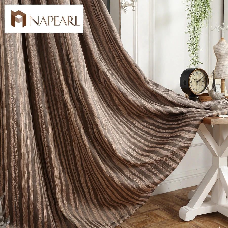 NAPEARL украшение на окно кухни 3D занавески дешевые Современная гостиная готовые