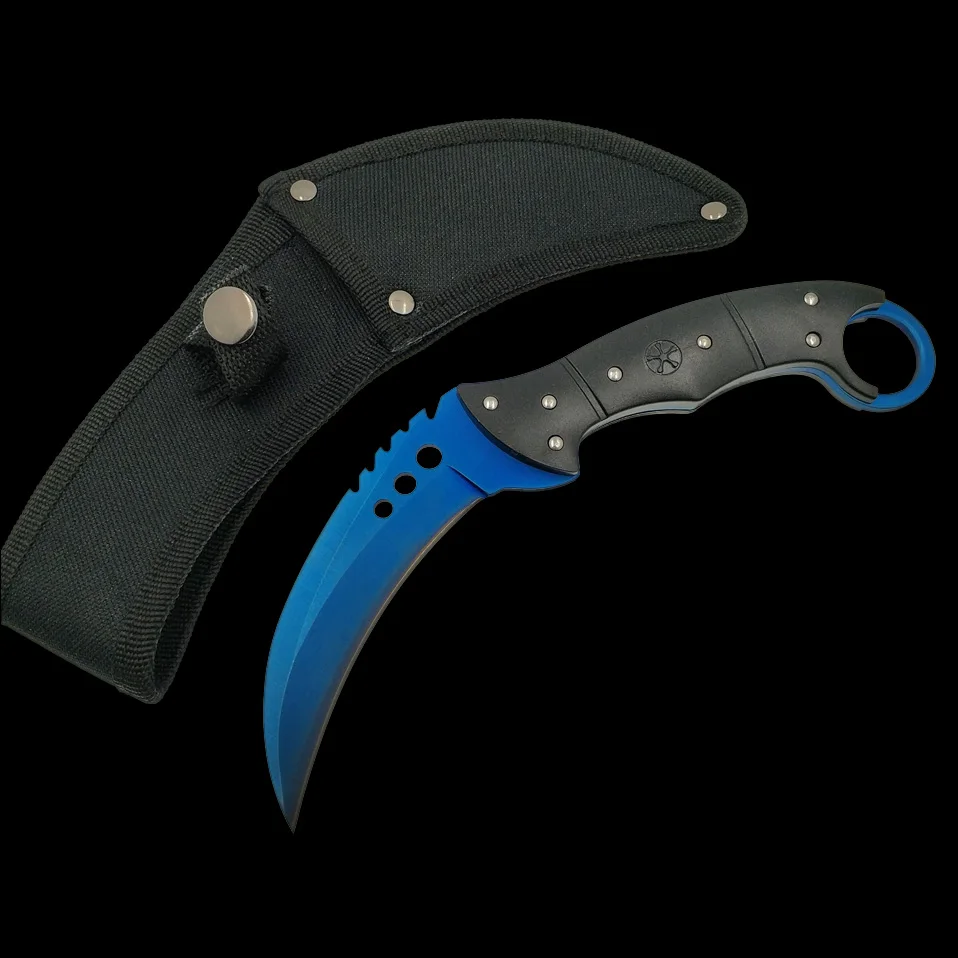 Прямая поставка, тактический нож CSGO karambit, зуб тигра, фиксированное лезвие, нож doppler, охотничий спасательный нож, выцветающий цветной нож