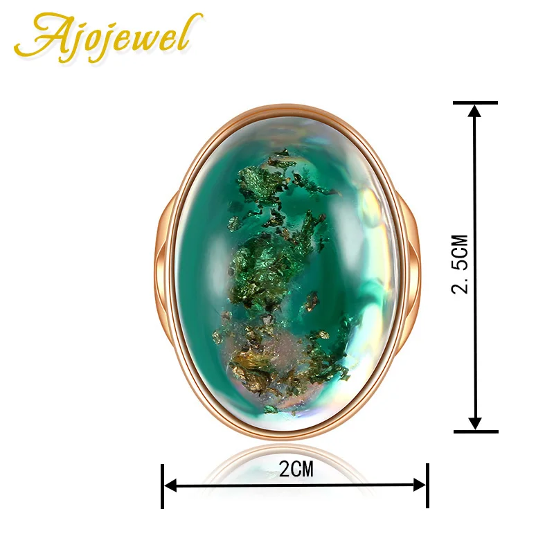 Ajojewel брендовые уникальные очаровательные модные золотые синие зеленые кольца