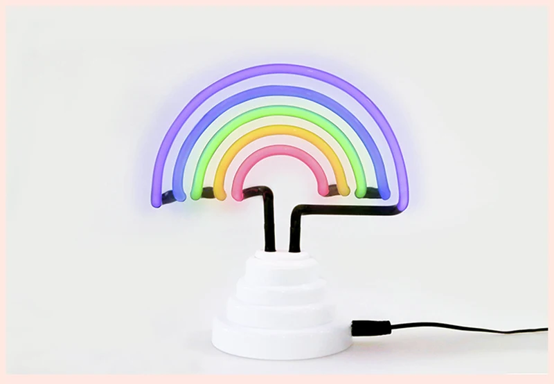 SMALL rainbow Маленький неоновый ночной Светильник вечерние украшения светодиодный ночник милое облако Радуга Фламинго Форма светильник Настольная лампа для фестиваля клуба свадьбы - Испускаемый цвет: SMALL rainbow