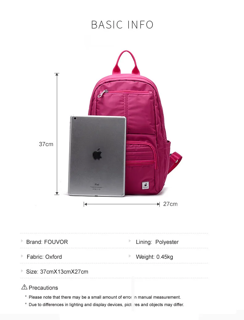 Fouvor, женский рюкзак, Mochila, водонепроницаемый, дизайнерские, школьные рюкзаки для девочек-подростков, женский, Escolar, Оксфорд, для ноутбука, для путешествий, рюкзак
