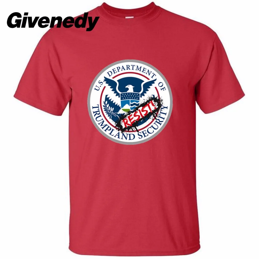 Противостоять Трамп земли Мужские и Женские Летние Хлопок Печати Футболка