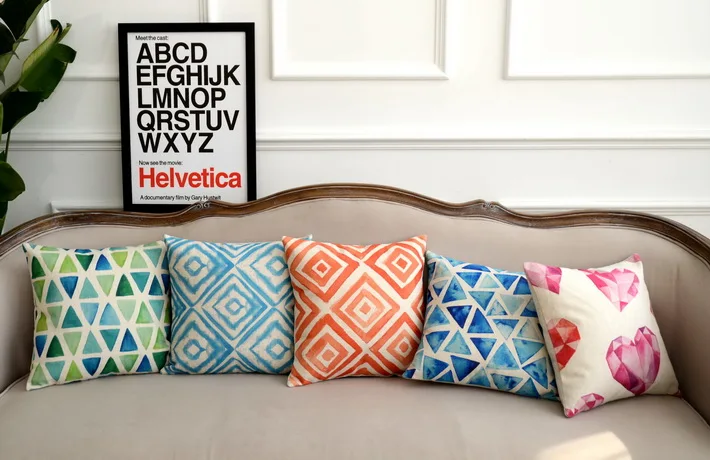 Акварельная подушка Скандинавская простая абстрактная Геометрическая