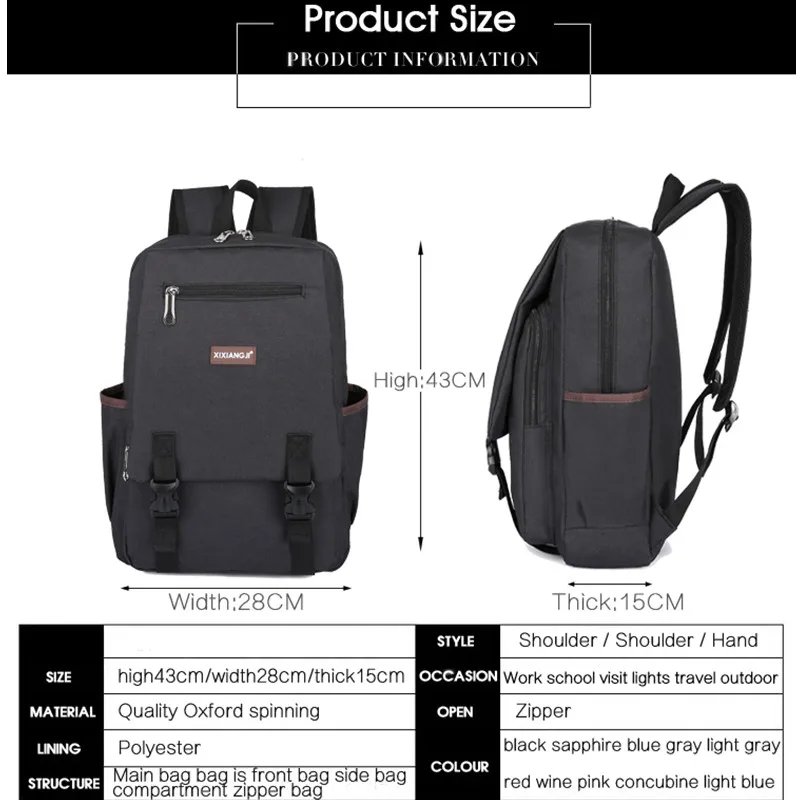 Jacodel 15 inch Laptop Bag Fashion Schoolbag Backpack Women Men's Shoulder Notebook for Macbook Air 13 Pro Students bag | Компьютеры и