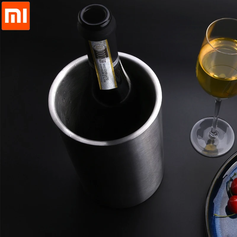 Xiaomi Mijia Circle Joy из нержавеющей стали двойное ведро для льда эффективная изоляция мини ведро для льда для красного вина без кубика льда