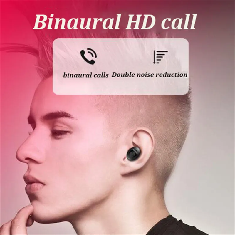 Bluetooth гарнитура Dual pass 5 0 стерео Беспроводные спортивные наушники глубокий бас
