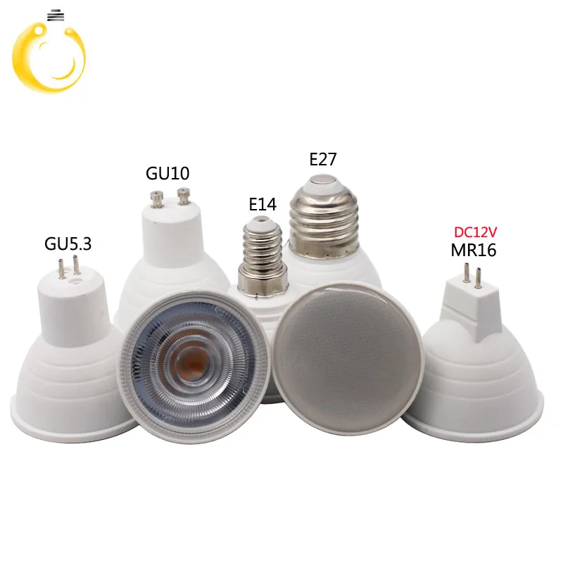 1 шт./лот супер яркая светодиодная лампа E14 COB GU5.3 MR16 Светодиодная E27 GU10 9 Вт 12 15