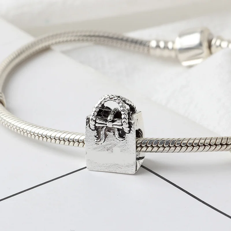 Оптовая продажа 5 шт. металлические подвески серебряного цвета в форме банта