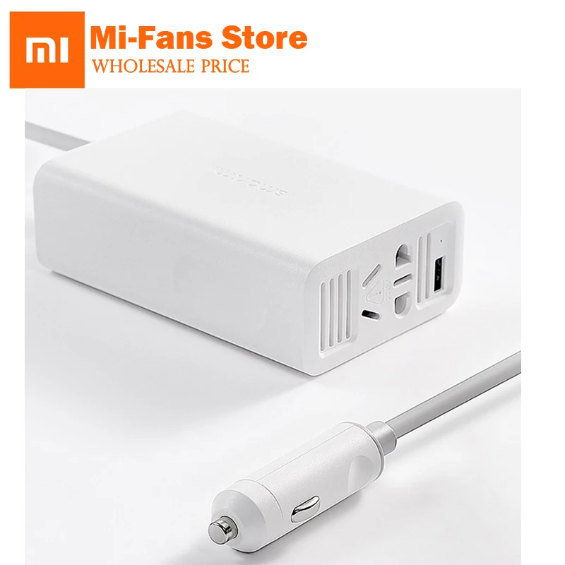 Xiaomi Mijia SMARTMI 100 Вт Портативный Инвертер автомобильного зарядного устройства преобразователь постоянного тока 12 В в переменный ток 220 В с 5 В/а usb портами для автомобиля с разъемом