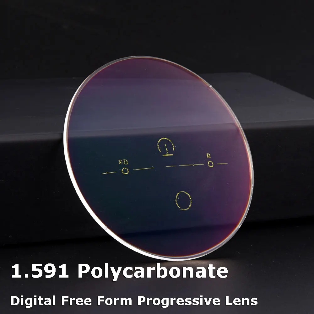 Gmei Optical 1.591 Index PC Polycarbonate Digital Free Form Progrssive No-Line Multifocal Lenses Anti Impact Unbreakable Anti UV