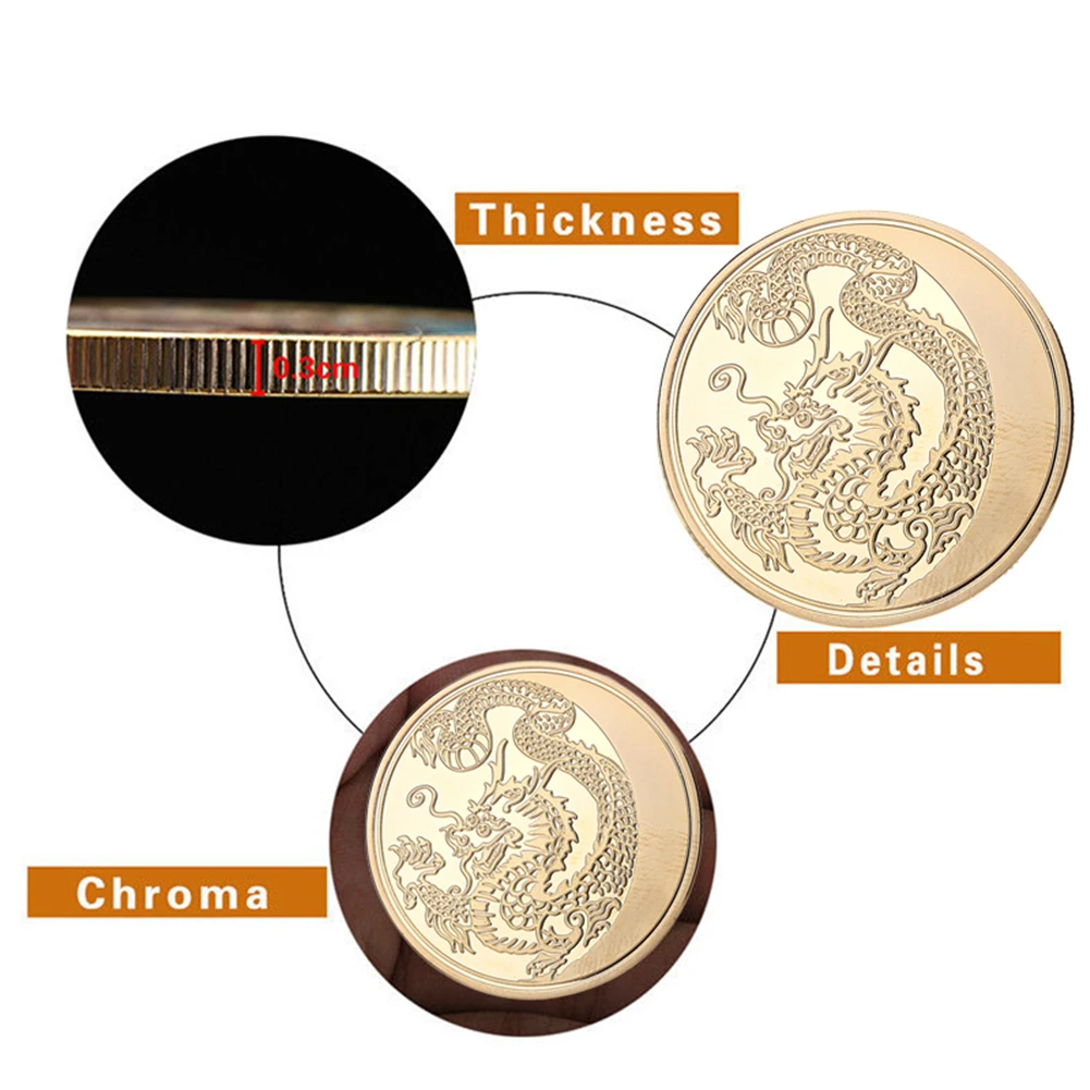 Китайский дракон памятная монета Дракон памятная монета жетон Коллекционные Подарочные монеты художественная коллекция памятная монета