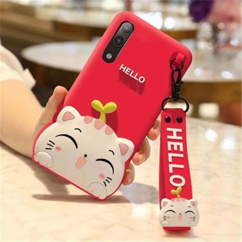 3D мультяшный Кот силиконовый чехол для Huawei P8 P10 P20 Pro Mate 7 8 9 10 Lite Plus 2017 P Smart Honor 7C V10 Enjoy