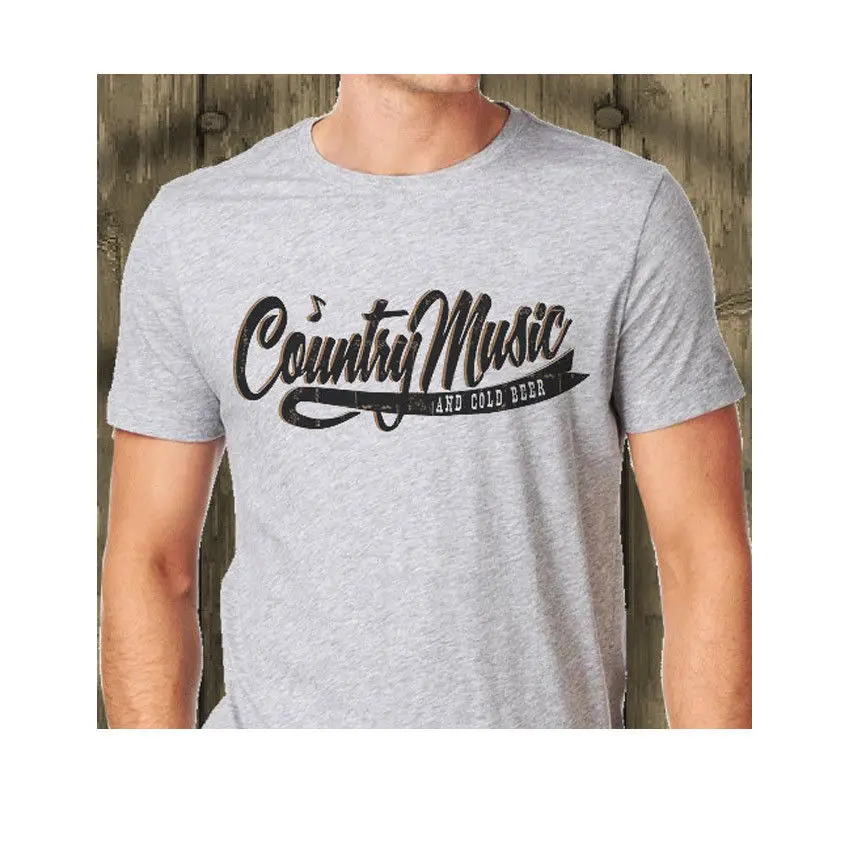 Country Music Western Folk American Nashville Printed Grey T-Shirt Harajuku Tops t shirt Fashion Classic Unique free shipping | Мужская