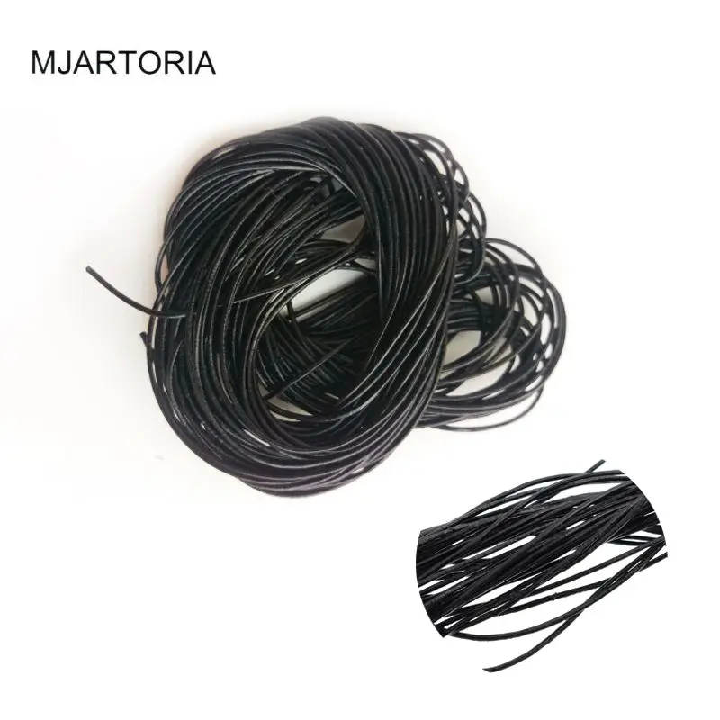 MJARTORIA 10 м 1 мм черный кожаный шнур нить хорошее ювелирное изделие высокое качество