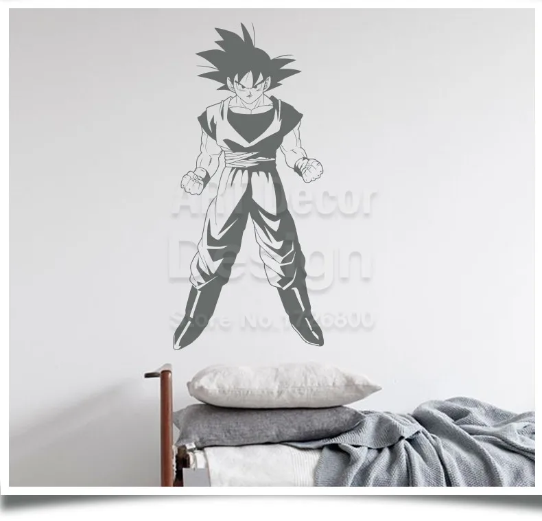 Dragon Ball Z Inspired Goku 3D стикер на стену виниловый анимационный фильм домашний декор с персонажами из мультфильмов DIY настенное украшение для детской комнаты
