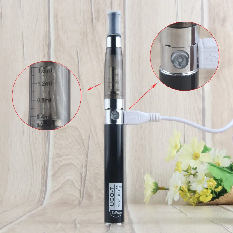 Black Электронная сигарета eGo T CE4 650mAh одиночный блистерный стартовый комплект Ugo Vape ручка 510 резьба микро USB Проходная батарея - Цвет: Black