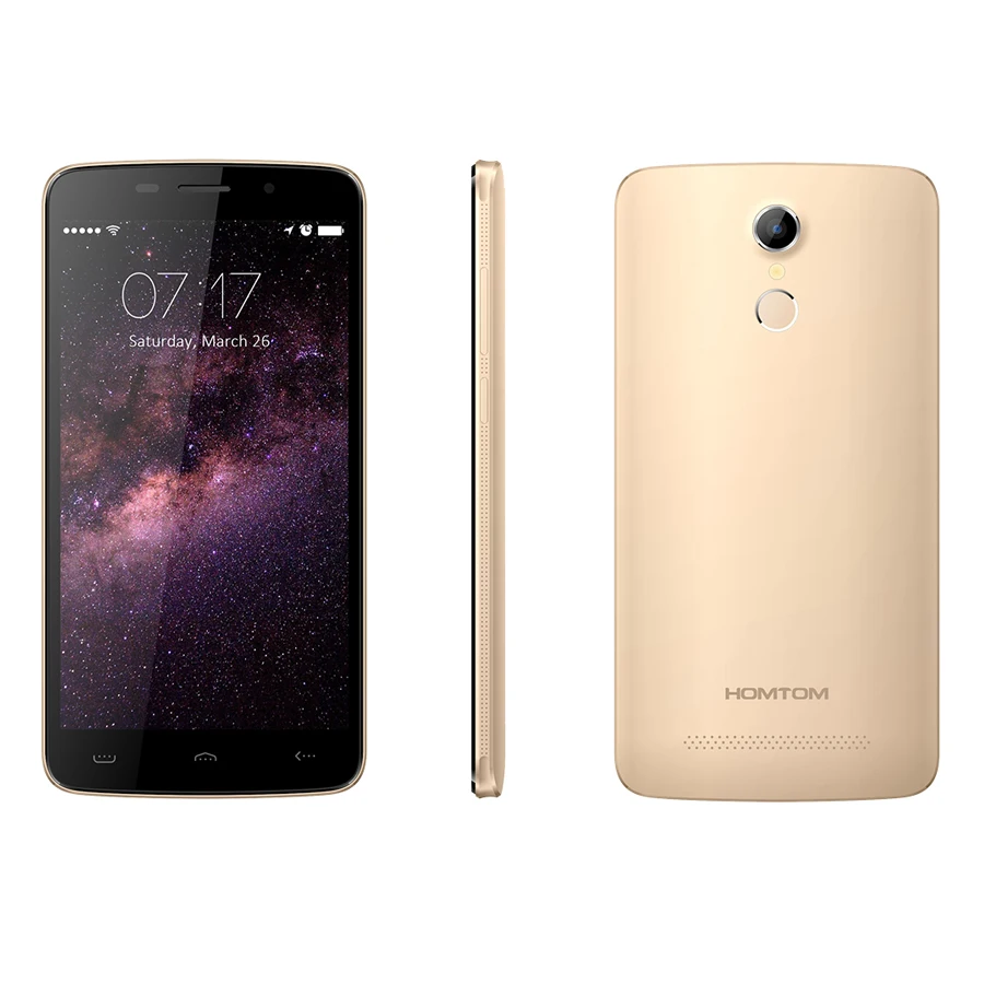 In Stock Original HOMTOM HT17 4G LTE Mobile Phone MTK6737 Quad Core 5.5&quot 1GB RAM 8GB ROM 1280x720 Android 6.0 13.0MP Fingerprint |