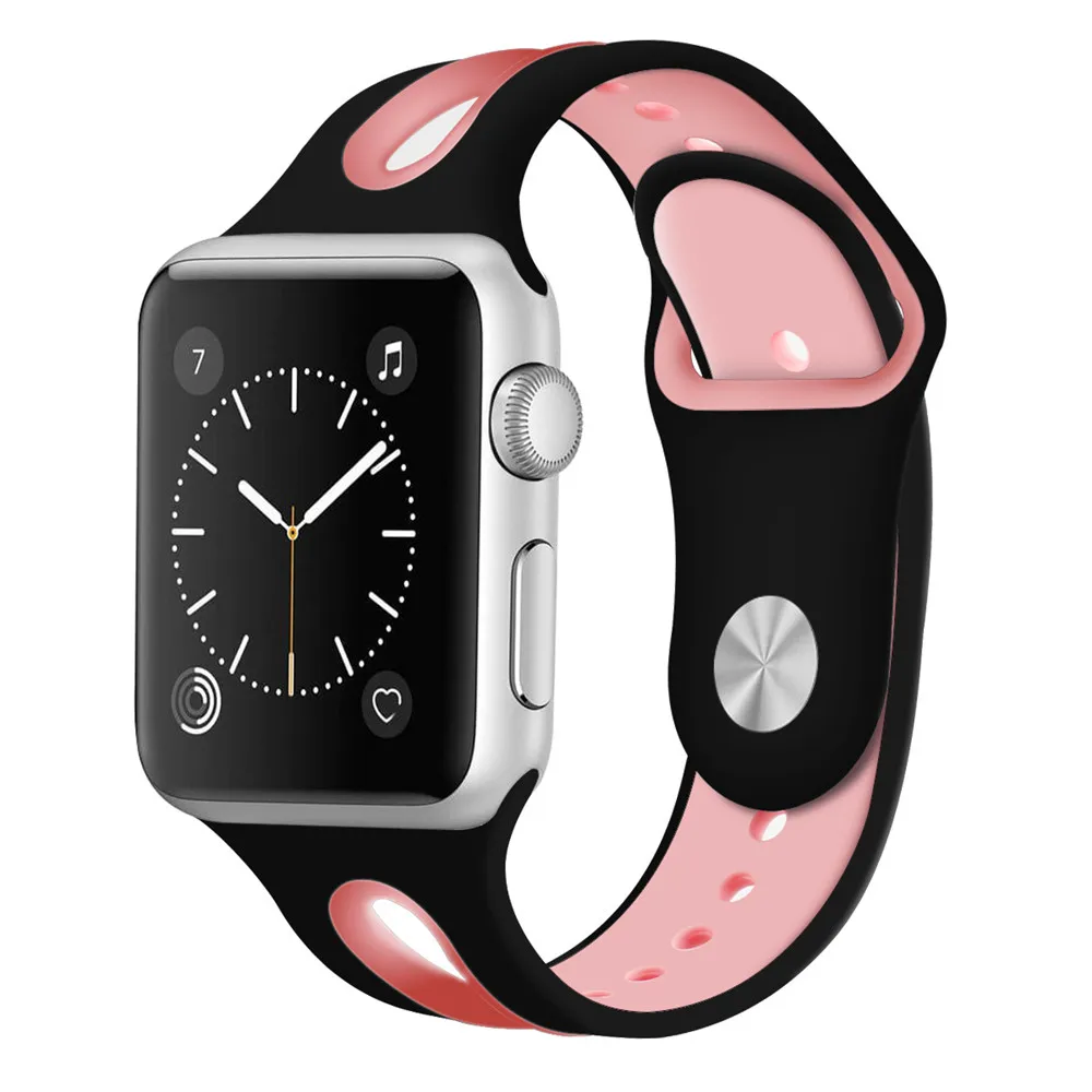 Essidi браслет из мягкой резины ремешок для Apple Watch серии 1 2 3 4 5 Smart Band Loop 38 мм 40 мм 42 мм 44 мм ремешок для Iwatch