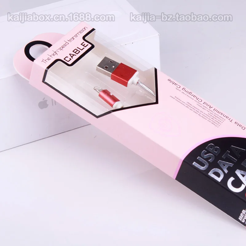USB-кабели для зарядки 1-1 2 м бумажная упаковочная коробка iphone 5s/6splus SamsungS5/S6