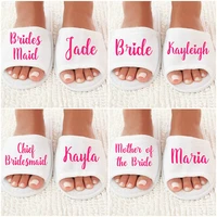 customzied name and title wedding bridesmaid bride spa slippers matron of honor bachelorette bridal shower party favors gifts