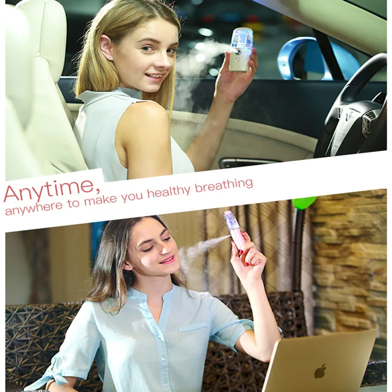 Car Humidifier face Vehicle-Mount Anion Sprayer Portable Nebulizer Mister Spray Face Spa Vaporizer Beauty Skin Machine | Автомобили и