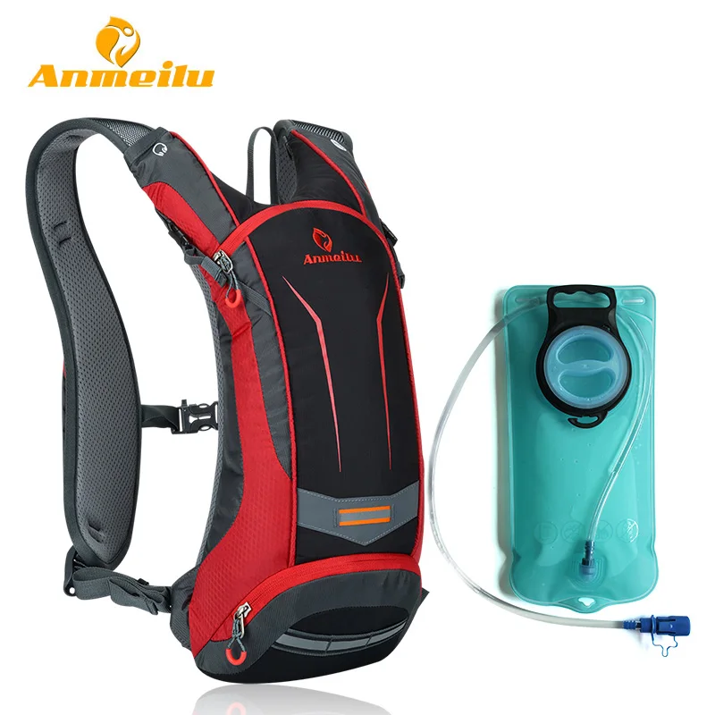 Red (2L water bag) Мини велосипедный рюкзак Anmeilu 8L, водонепроницаемый, дышащий, велосипедный рюкзак, для путешествий, пеших прогулок, альпинизма(2 л, сумка для воды, опция - Цвет: Red (2L water bag)