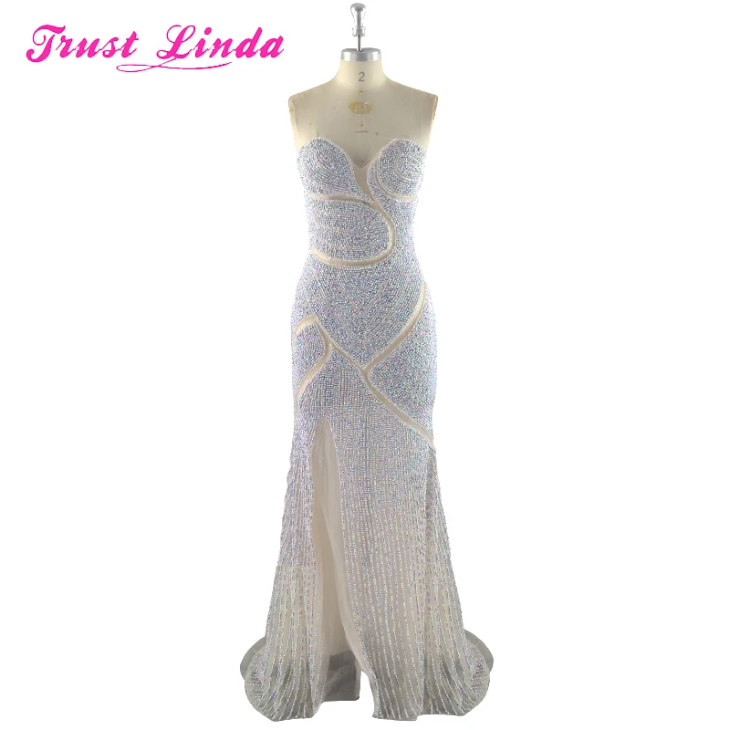 Luxury Mermaid Mother Dresses Jewellery Rhinestone Real Sweetheart Corset Floor Length Celebrity Evening Gowns Robe De Soiree | Свадьбы и