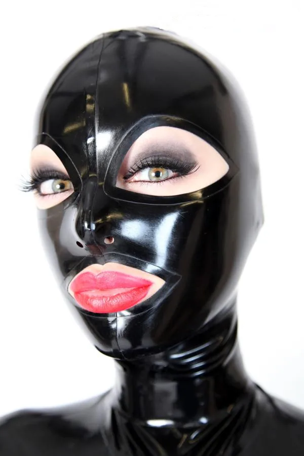 Latexinlove Сексуальная черная латексная маска с открытыми большими глазами |