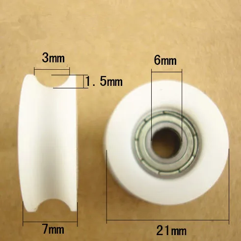 

Free Shipping 10PCS V groove ball bearing 6x21x7 mm pulley roller wheel with bearings
