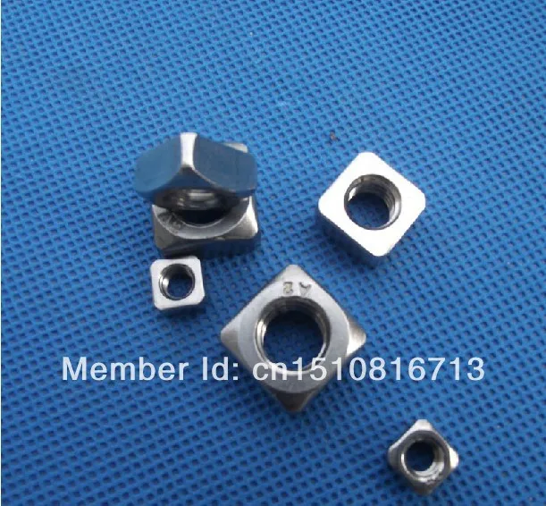10 шт. M10x17x8 ГБ квадратные гайки из нержавеющей стали 304, крепежные элементы серебристого цвета