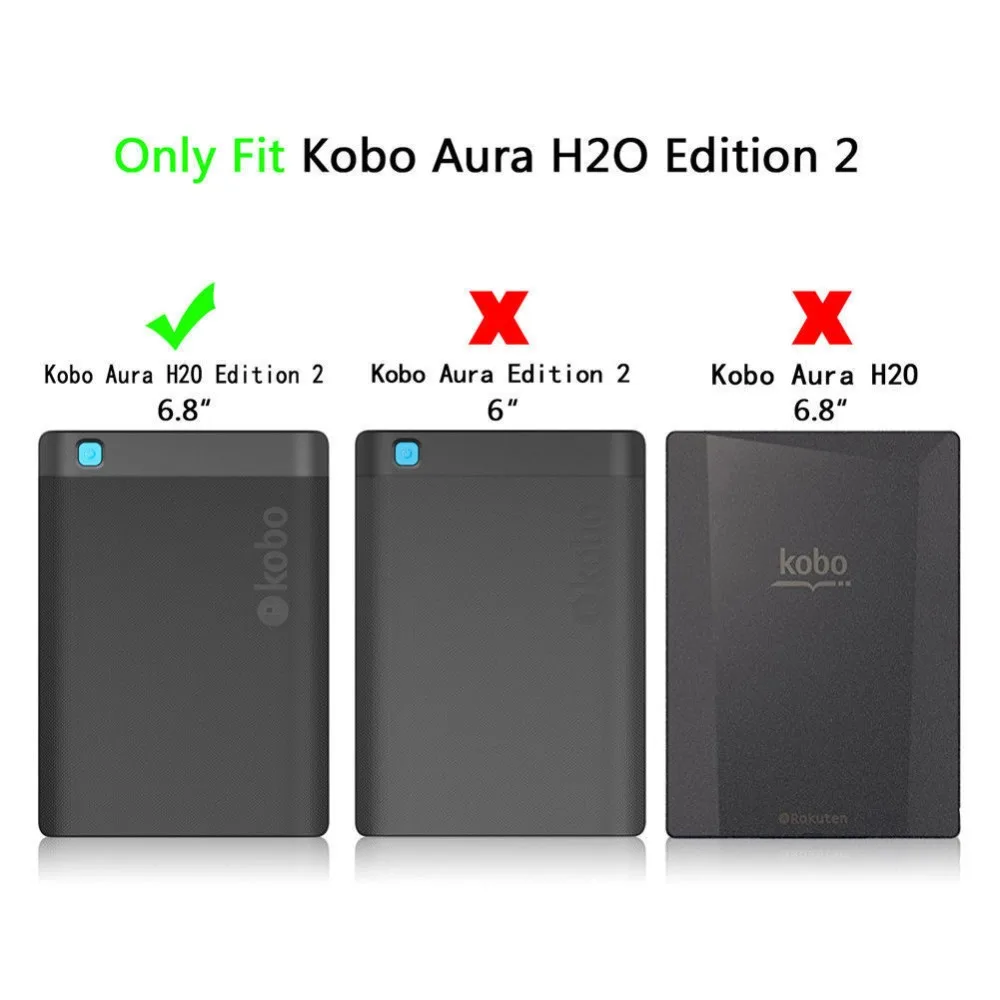Ультратонкий умный кожаный чехол накладка для 6 8 &quotKobo Aura H2O Edition 2 eReader New|Чехлы