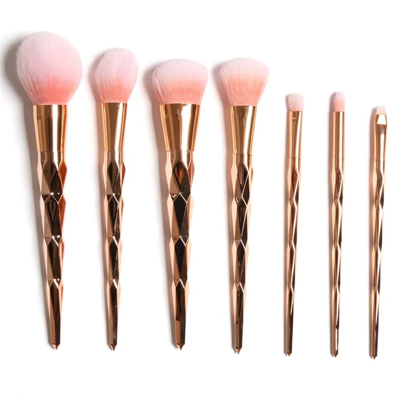 7pc Gold Brushes Кисти для макияжа фантазия набор тональный порошок наборы теней для век градиентный цвет набор кистей для макияжа - Handle Color: 7pc Gold Brushes