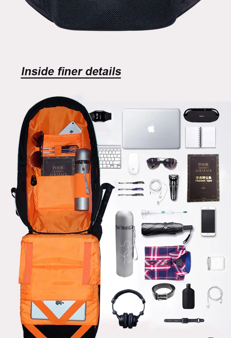 Рюкзак с защитой от кражи для ноутбука, женский водонепроницаемый рюкзак для путешествий, USB зарядка, сумка для компьютера для мужчин, нейлоновый рюкзак, USB сумка