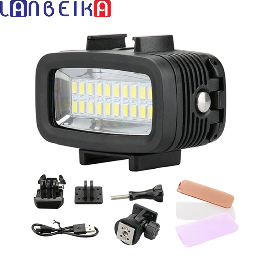 

LANBEIKA 40M Underwater 5500K LED Video Light Diving Lighting Fill Lamp 700LM for GoPro Hero 11 10 9 8 SJCAM SJ8 DJI Action 2 3