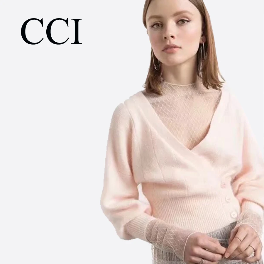 CCI Mohair Sweater Women Cardigan Knitted Coat Long Sleeve Female Casual V-Neck Woman Cardigans Tops Femme cci424-45 |